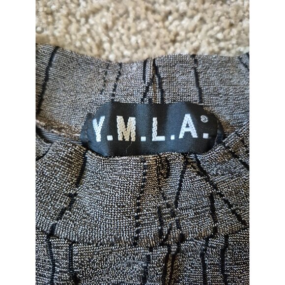 VTG Y.M.L.A Women's Artsy Size S Crew Neck Short Sleeve Shirt Futuristic - Picture 2 of 5